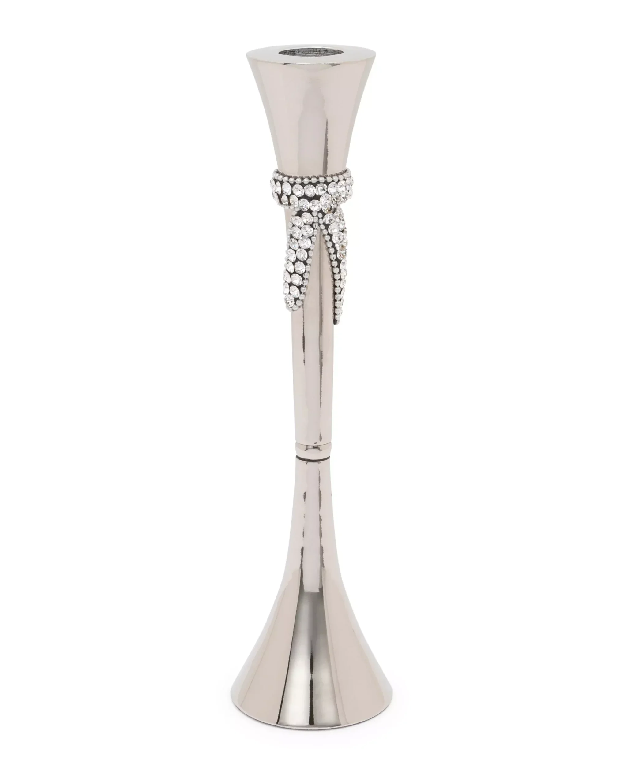 12.25"H Stainless Steel Candlestick with Knot Center