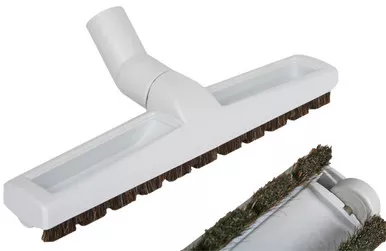 14-inch Deluxe Hard Floor Brush with Wheels - White