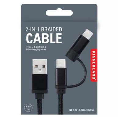 2-in-1 Braided USB C Cable