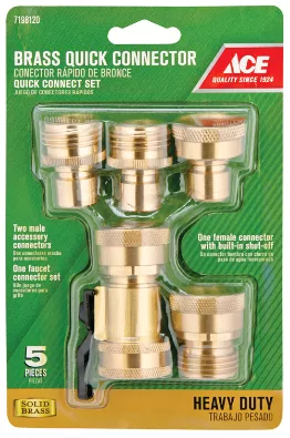 Ace Brass Threaded Quick Connector Hose Set