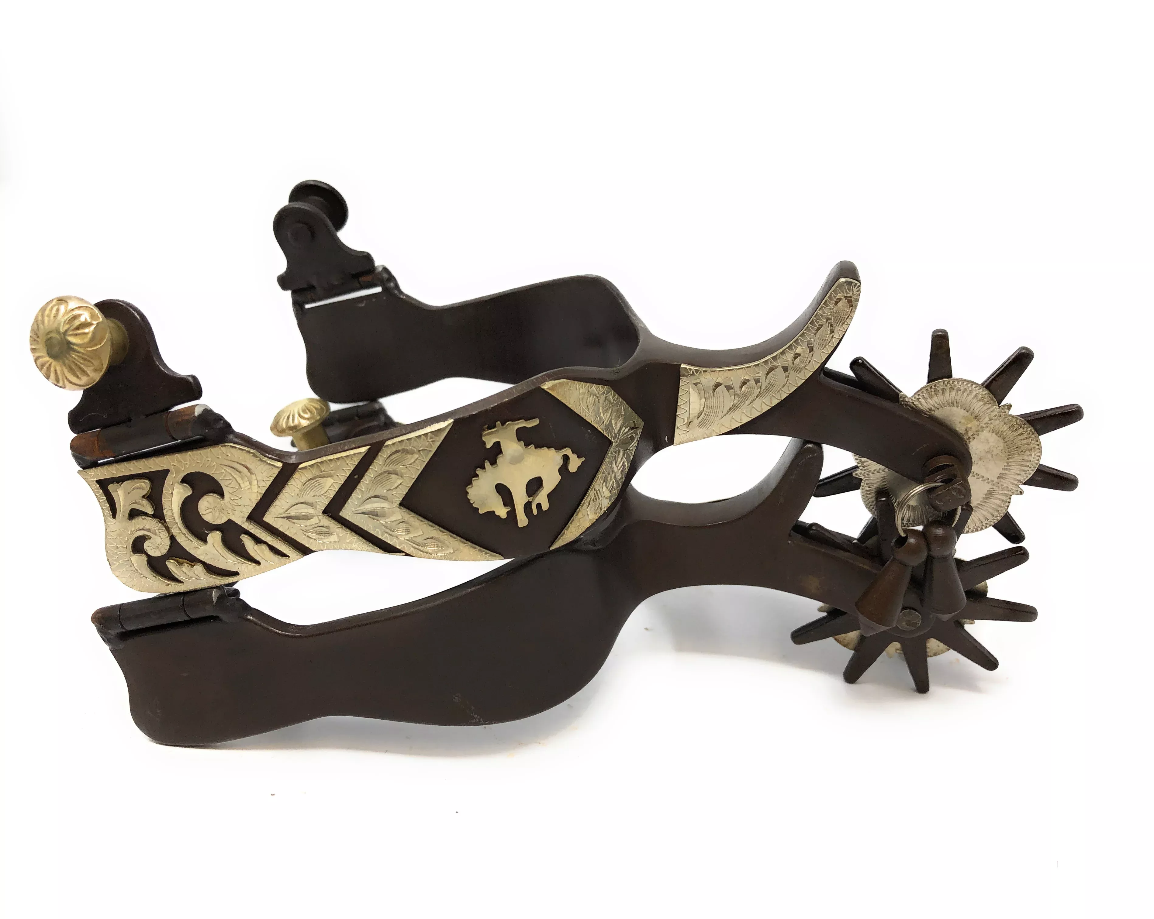 AJ Tack Men's Bucking Bronc Engraved Spurs