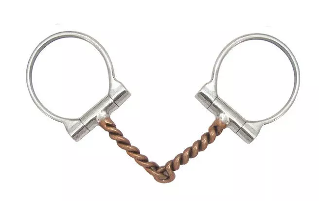 AJ Tack Offset Dee Ring Twisted Wire Bit
