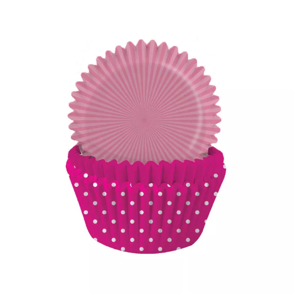 Anniversary House Cupcake Cases - Candy Pink Gingham & Polka Dot