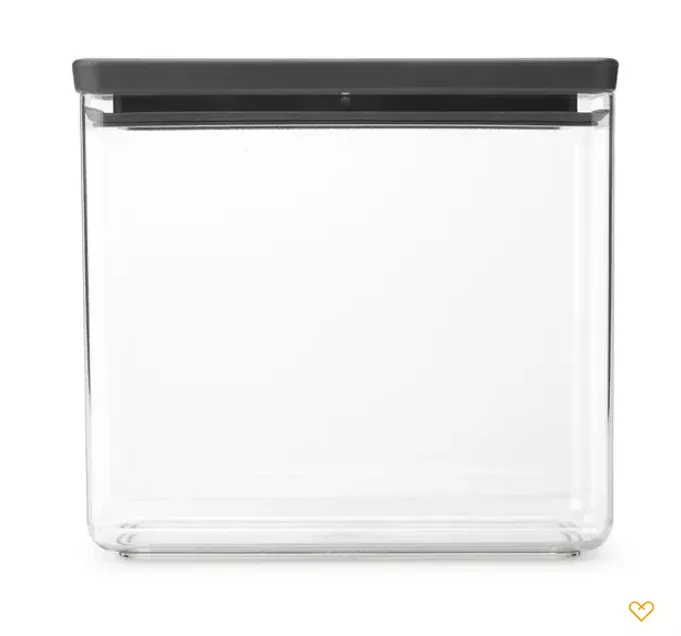 Brabantia Tasty+ 3.5ltr Stackable Square Canister- Dark Grey