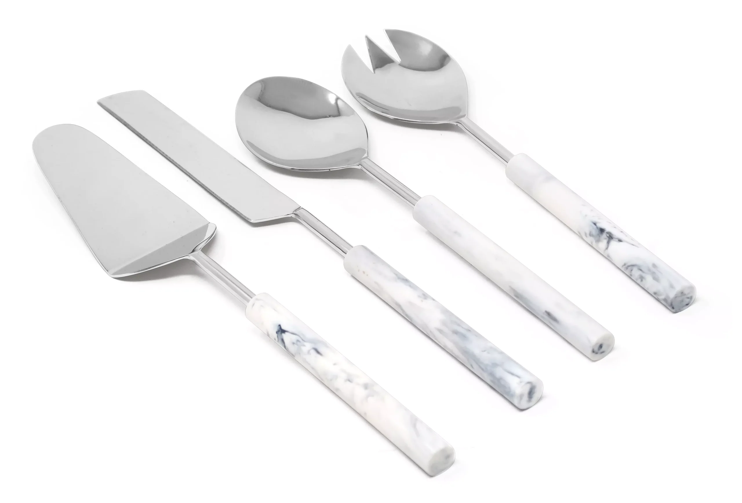 Cake/Salad Server Set with Marble Handle