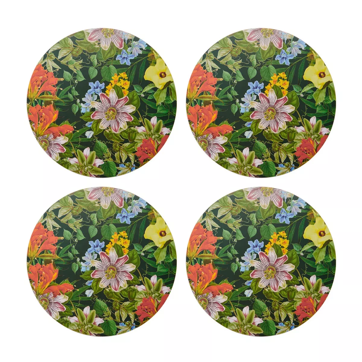 Creative Tops Round Placemats, Floral Pack of 4