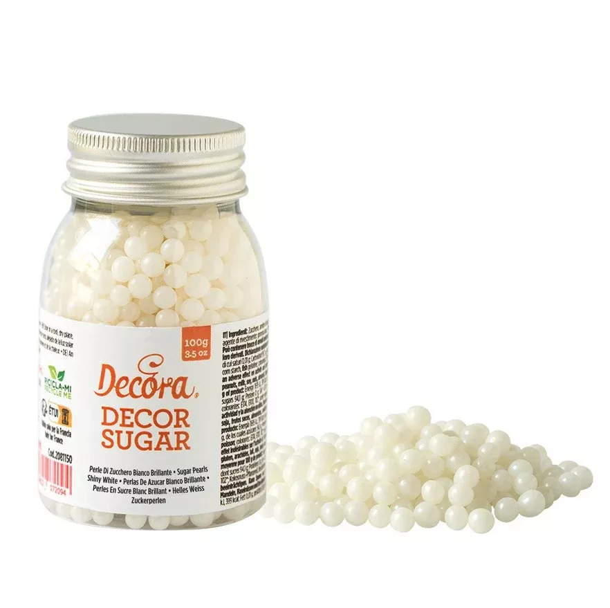 Decora Sugar Pearls - White