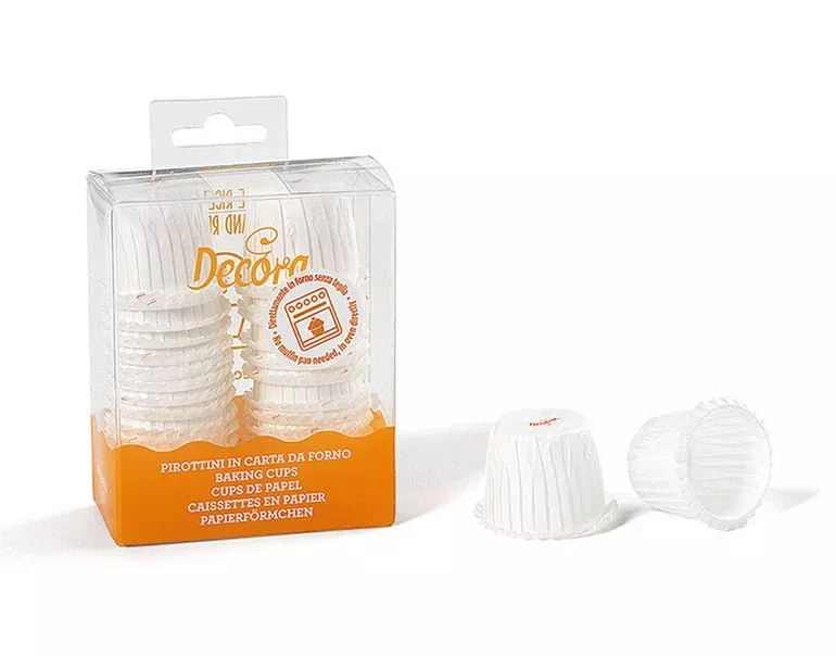 DecoraCrinkled Baking Cups - White