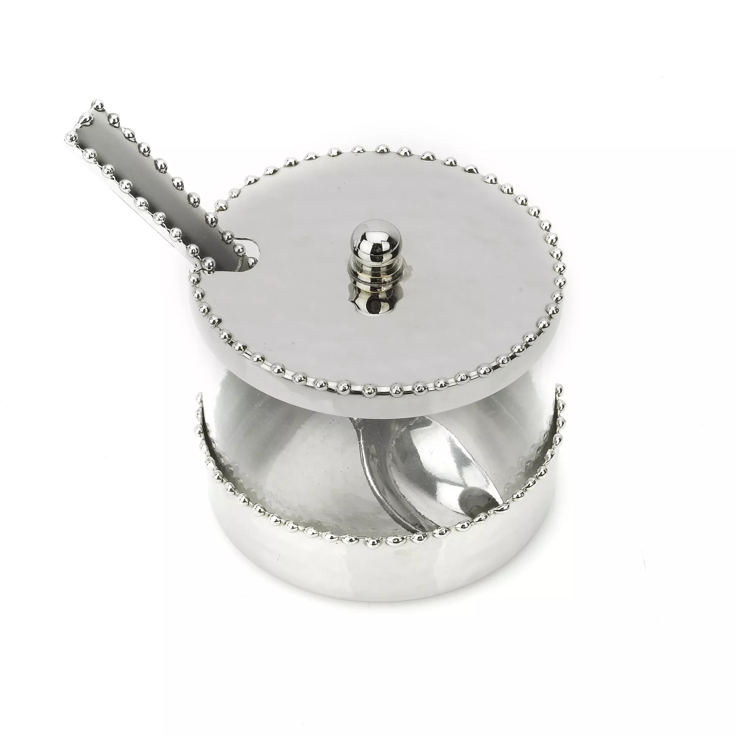 Glass Honey Jar with Beaded Design