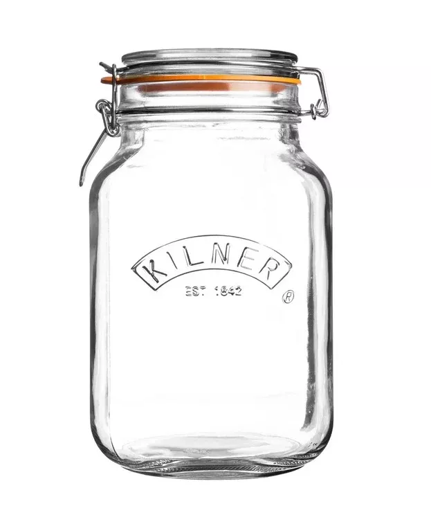 Kilner Clip Top Jar - Square, 1.5 Litre