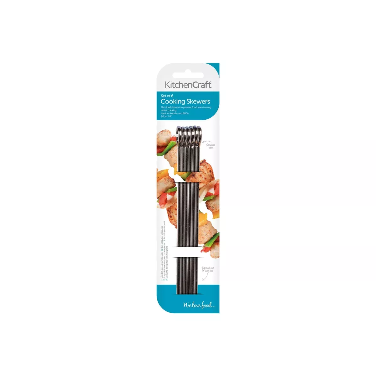 KitchenCraft Flat Sided Skewers - 20cm
