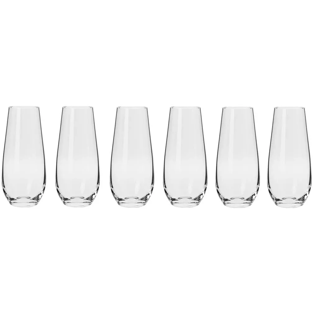 Krosno Harmony Stemless Flute 230ml – 6 Piece Set