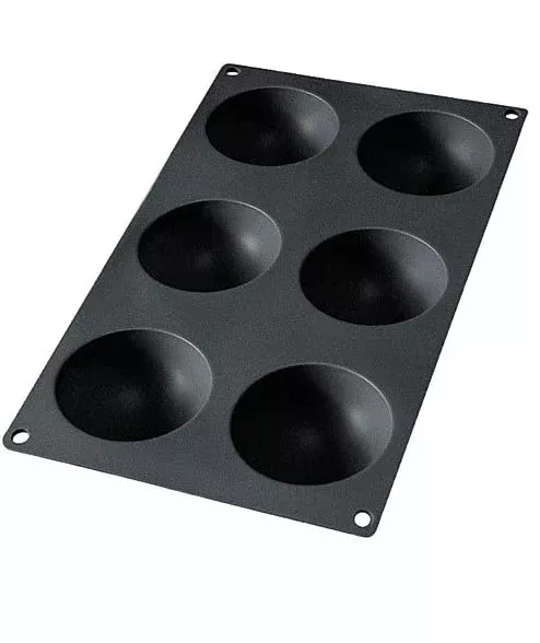 Lekue Gourmet 6 Cav Semi Sphere Mould - Black