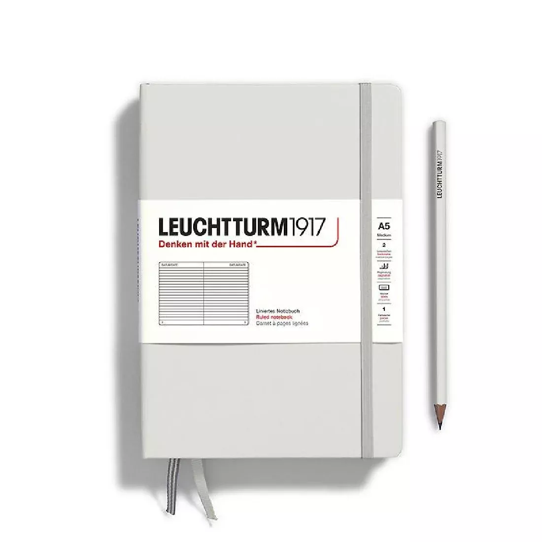 Leuchtturm A5 Softcover Ruled Notebook Light Grey