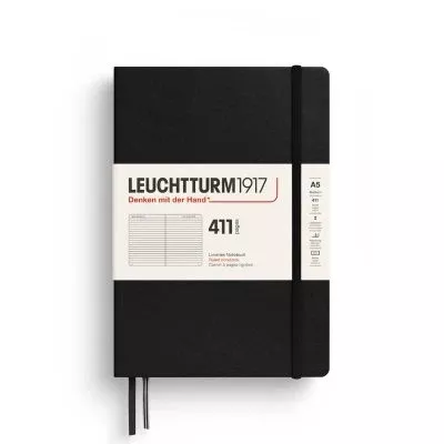 Leuchtturm Hardcover Medium Notebook - Black, Ruled