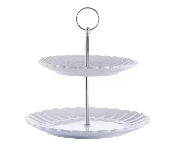 Luxe 2 Tier Cake Stand White