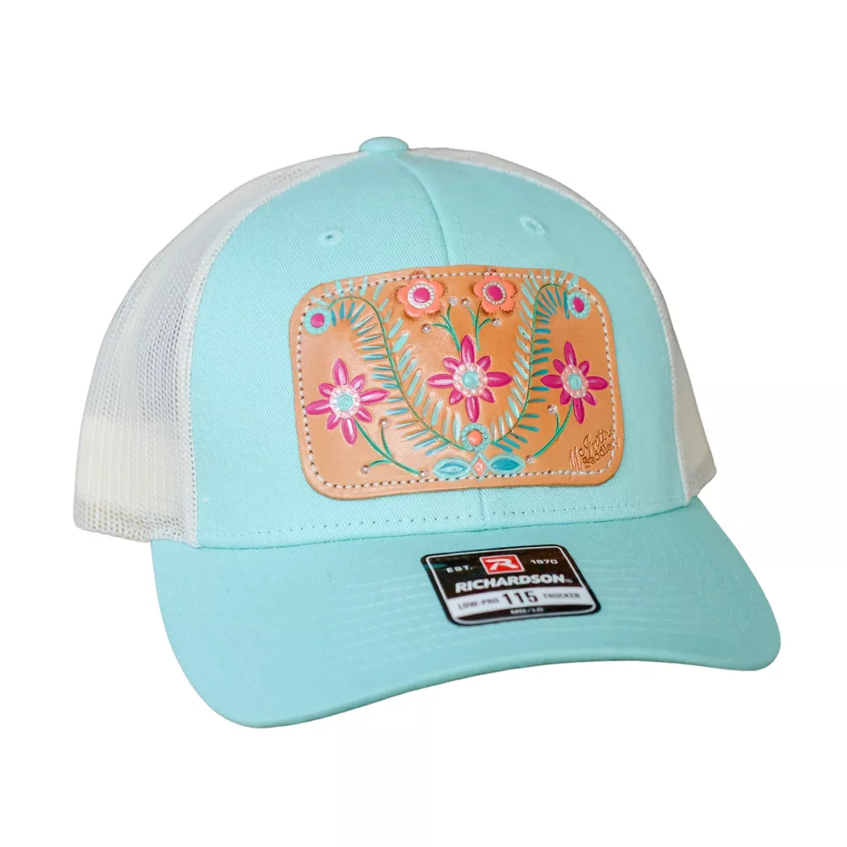 McIntire Saddlery Spring Fiesta Leather Patch Cap