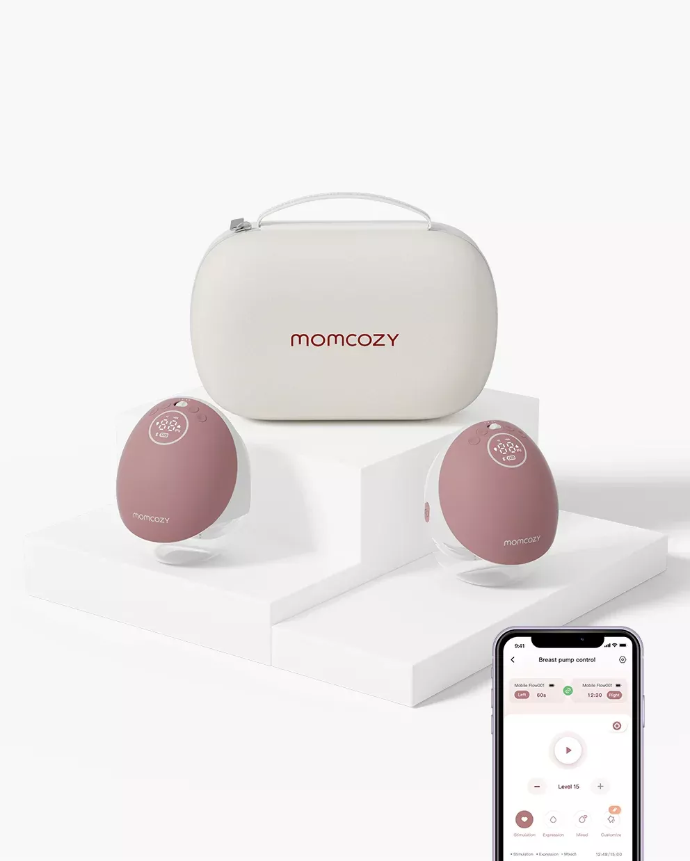 Momcozy Mobile Flow™ Hands-Free Breast Pump Cozy Red-M9