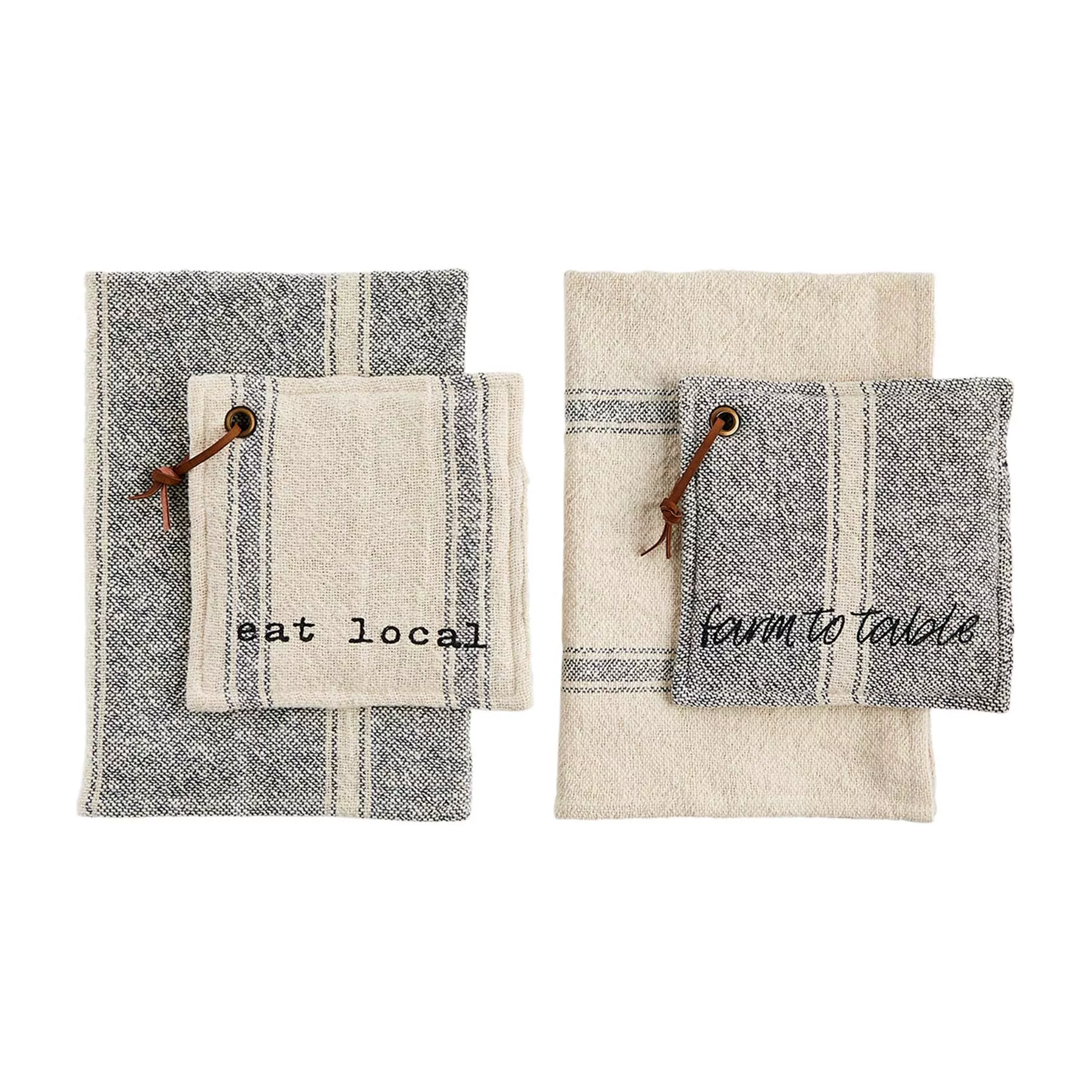 Mud Pie Farmhouse Pot Holder Set