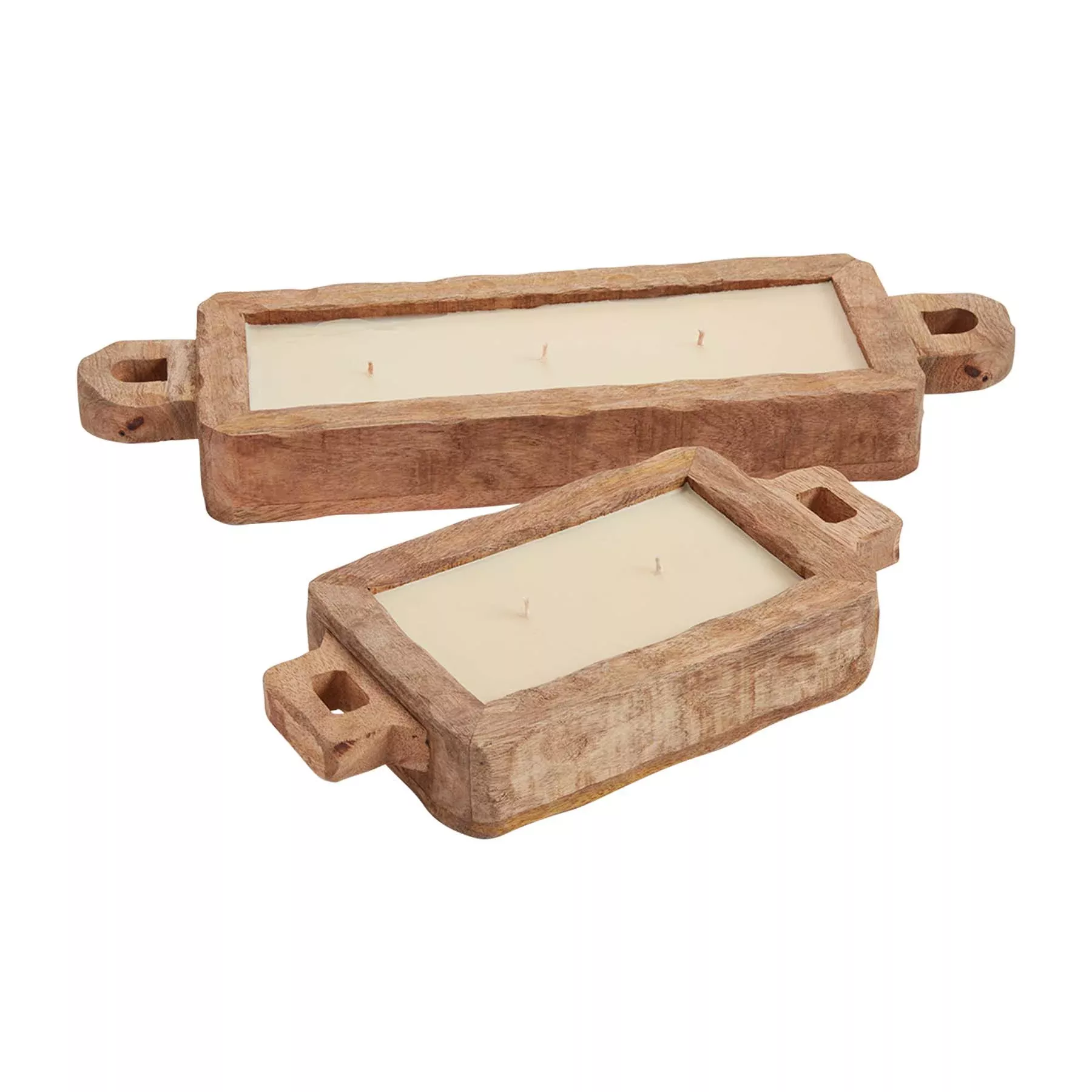 Mud Pie Mango Wood Tray Candle