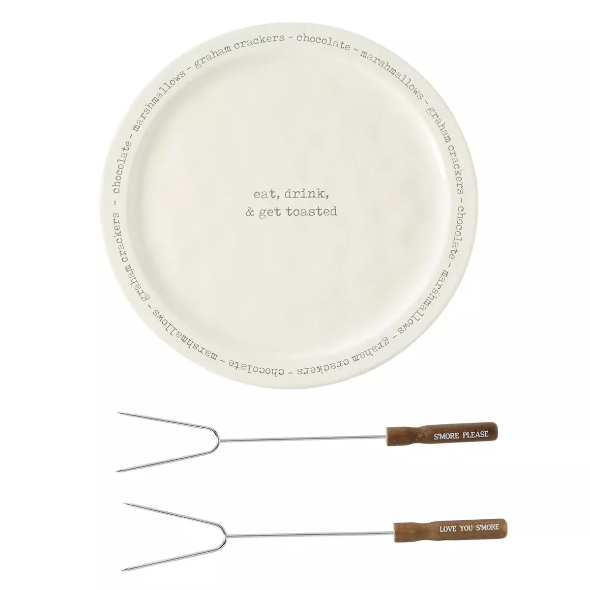 Mud Pie S'mores Plate & Skewer Set