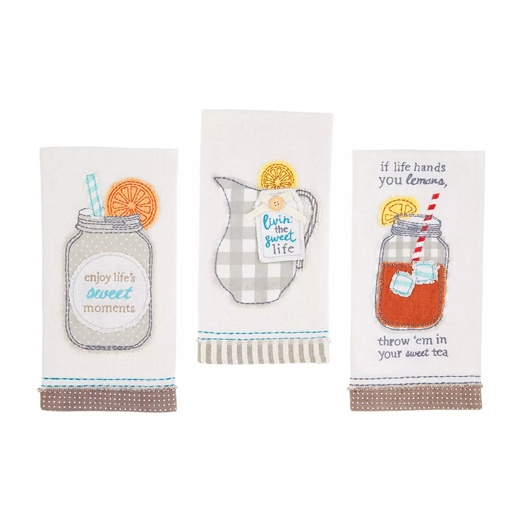 Mud Pie Sweet Tea Applique Towels