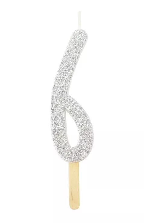 PME Birthday Candle - Silver No. 6