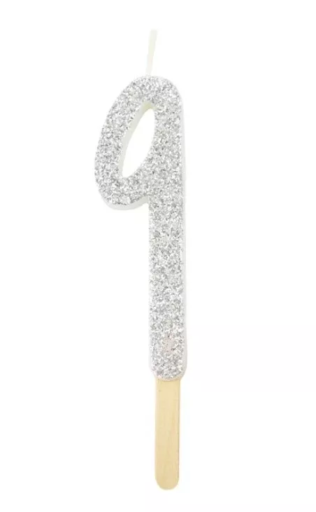 PME Birthday Candle - Silver No. 9