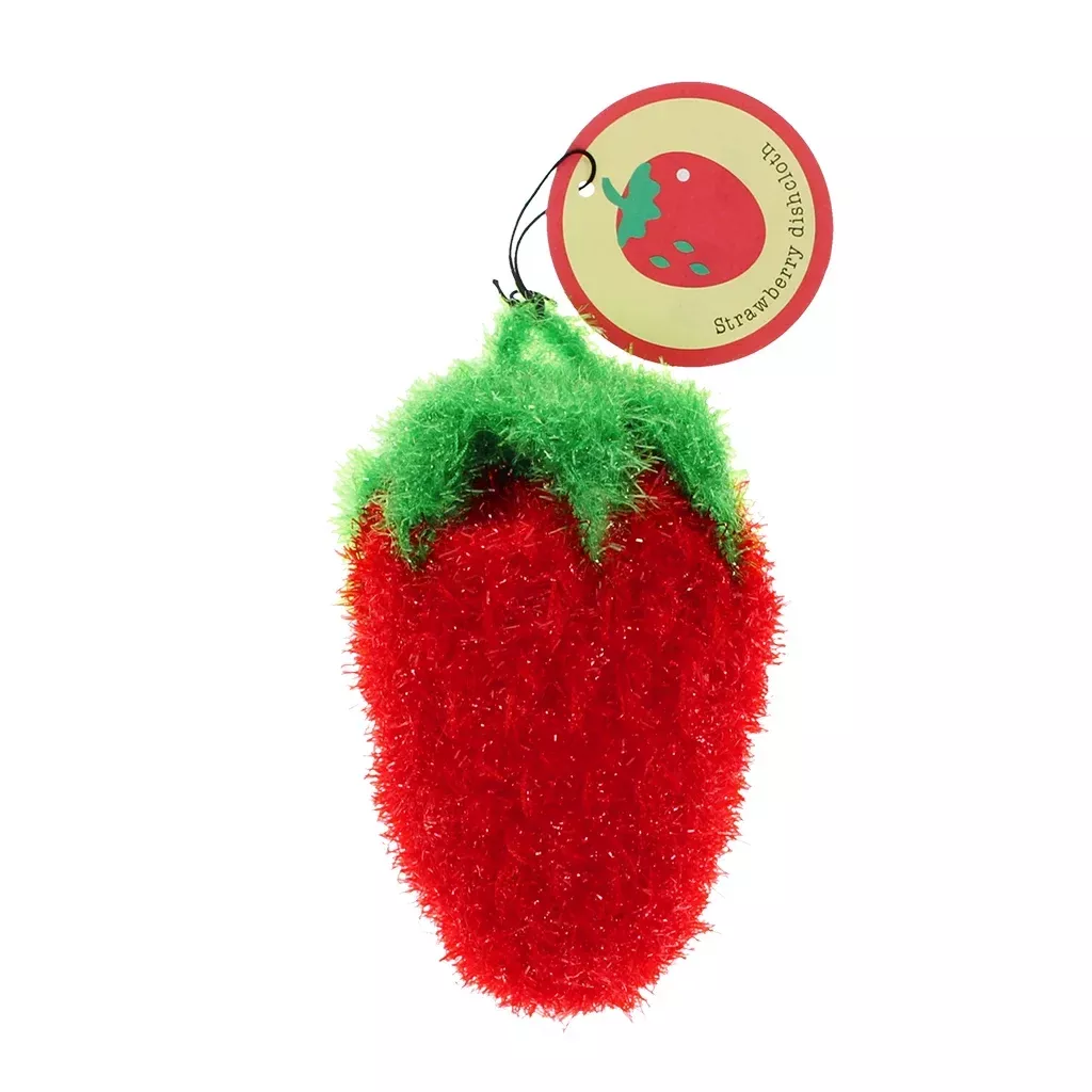 Rex London Non-scratch Scrubber Dishcloth - Strawberry