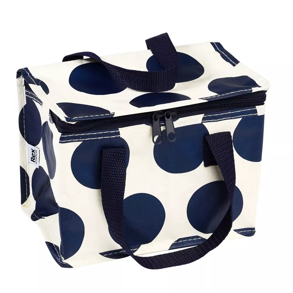 Rex Lunch Bag - Navy On White Spotlight