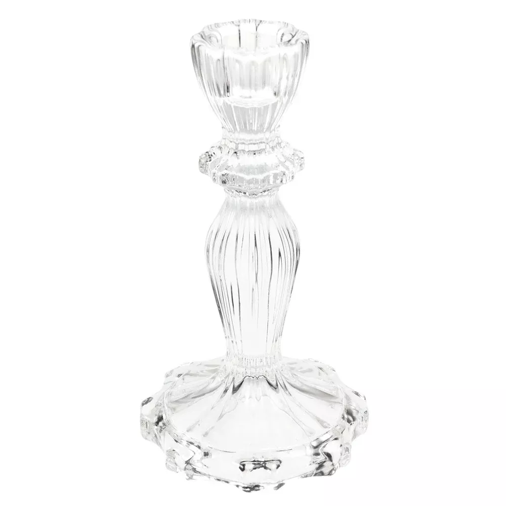 Rex Tall Glass Candle Holder - Clear