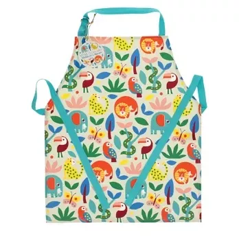 Rex Wipeable cotton children's apron - Wild Wonders
