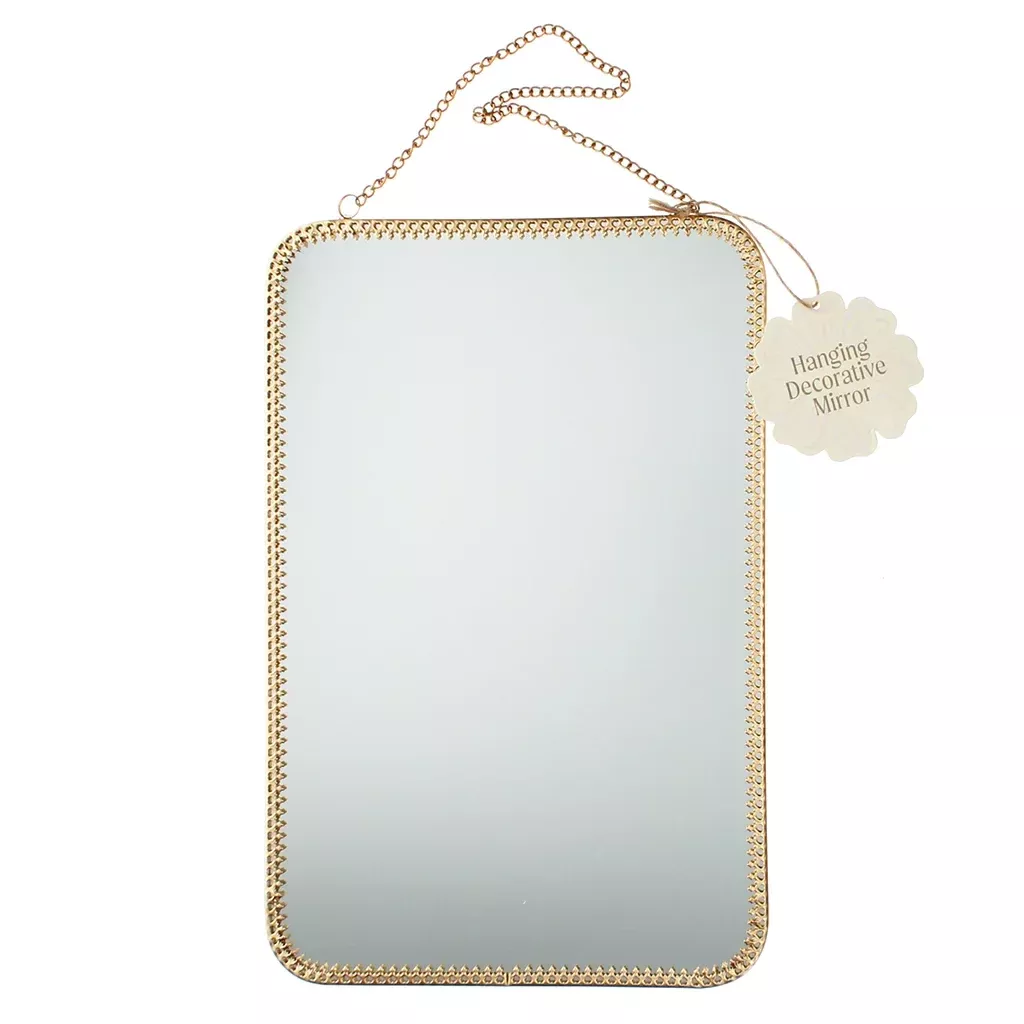 RexHanging Mirror Rectangular Gold Tone 29cm x 19cm