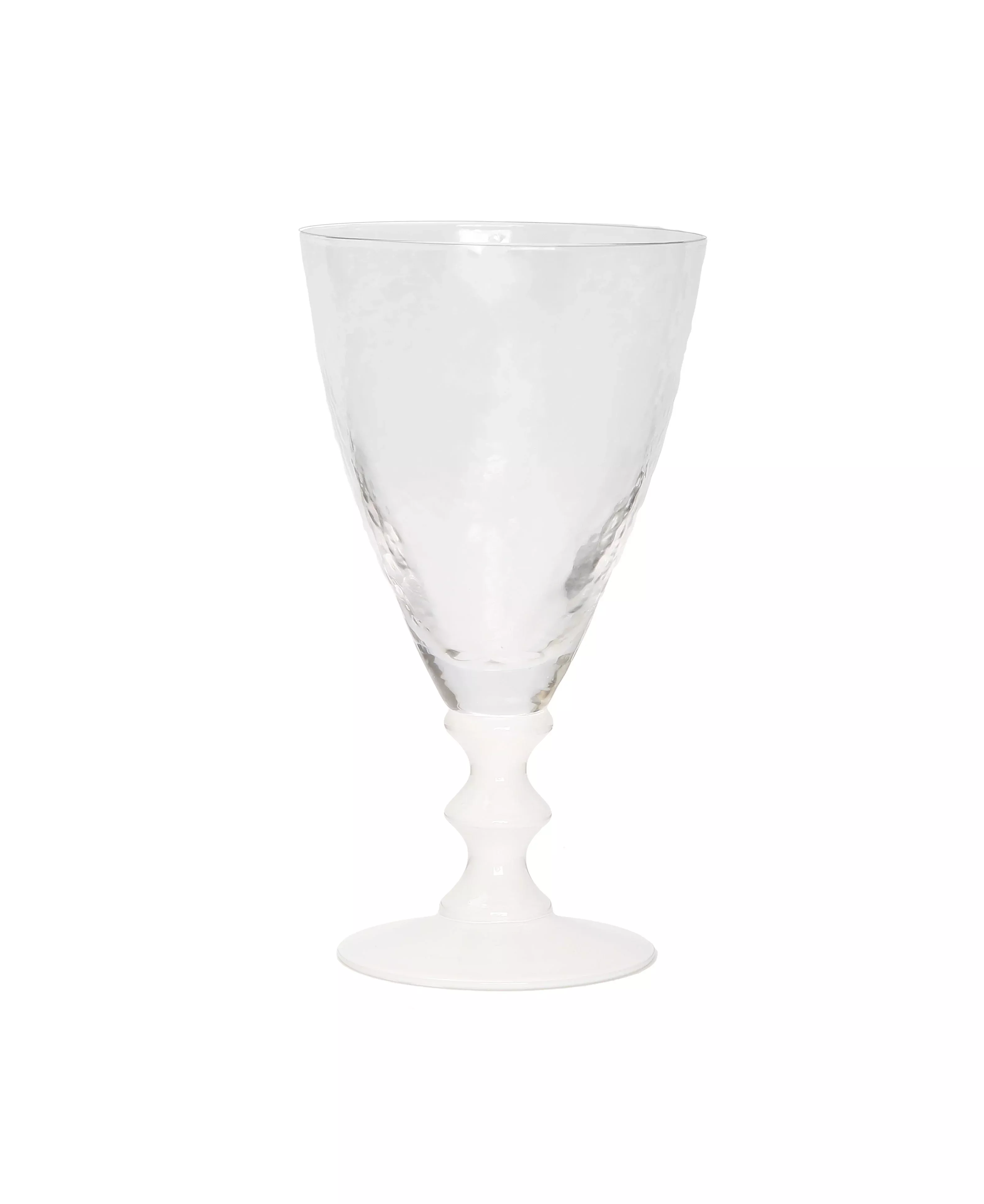 Set of 6 White Stemmed Water Glasses