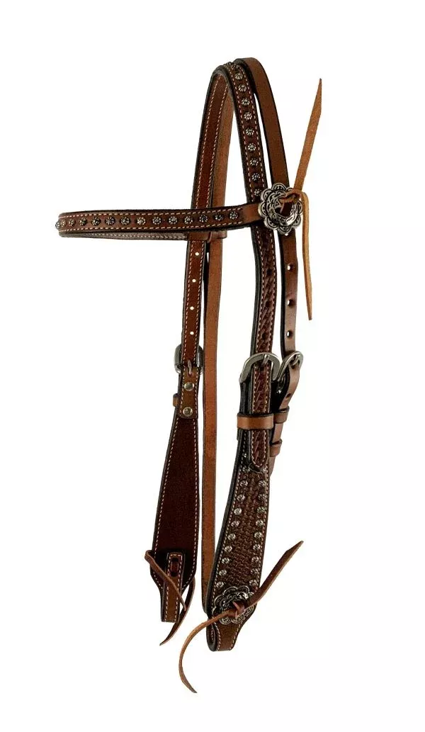 ShowmanBasket Weave Browband Headstall