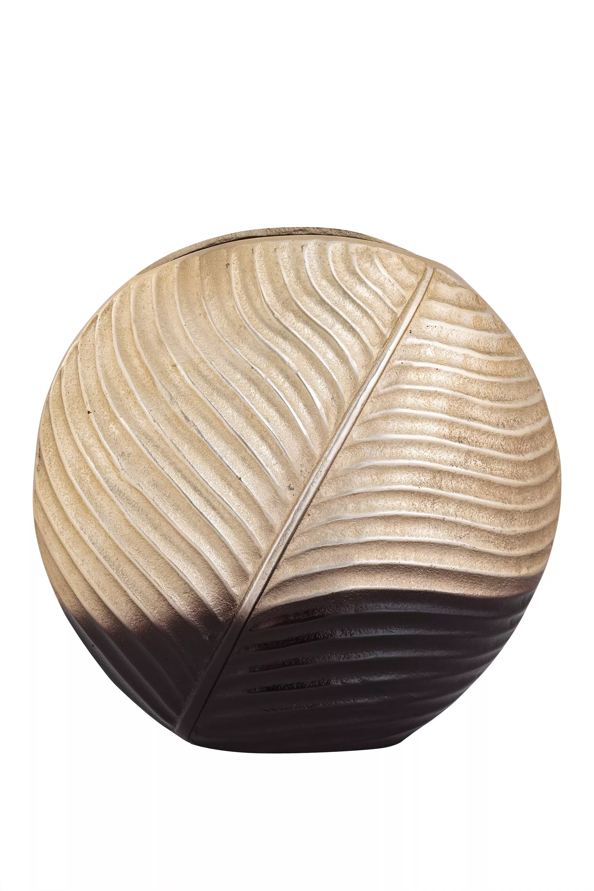 Two Tone Gold/Brown Round Vase