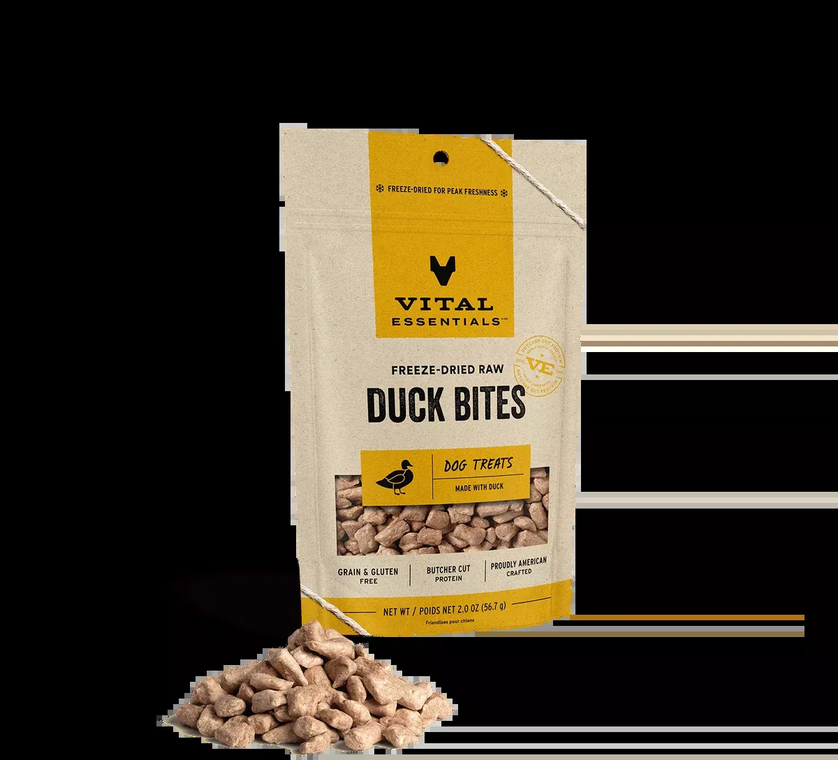 Vital Essentials Freeze Dried Raw Duck Bites Dog Treats