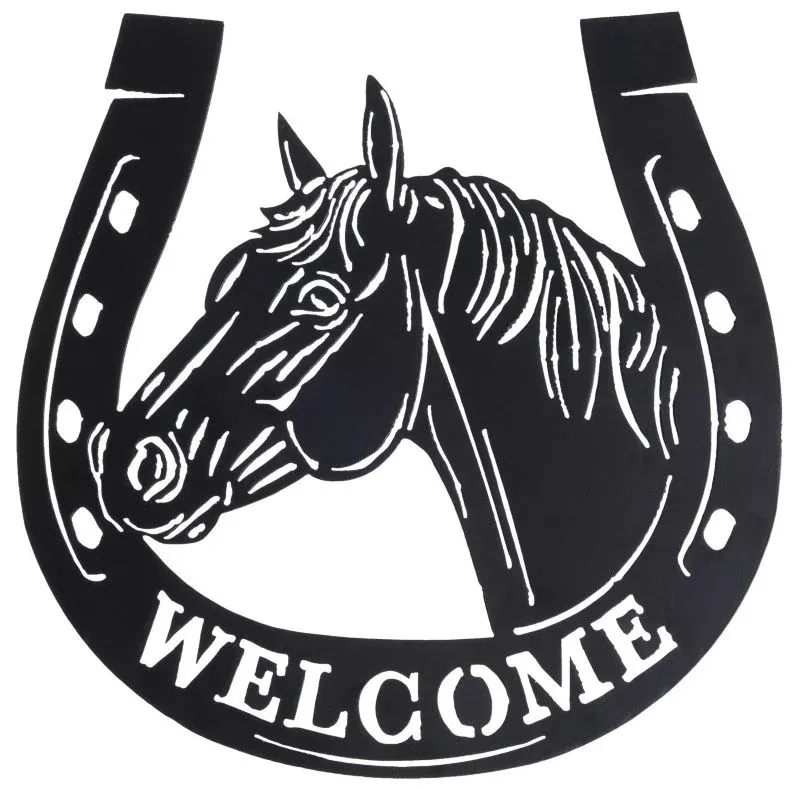 Welcome Horseshoe Sign