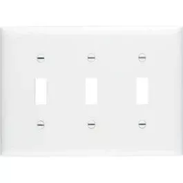 White 3-Toggle Opening Nylon Wall Plate