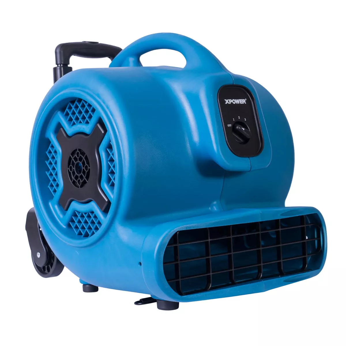 XPOWER P-830H 1 HP 3600 CFM 3 Speed Air Mover, Carpet Dryer, Floor Fan, Blower with Telescopic Handle and Wheels