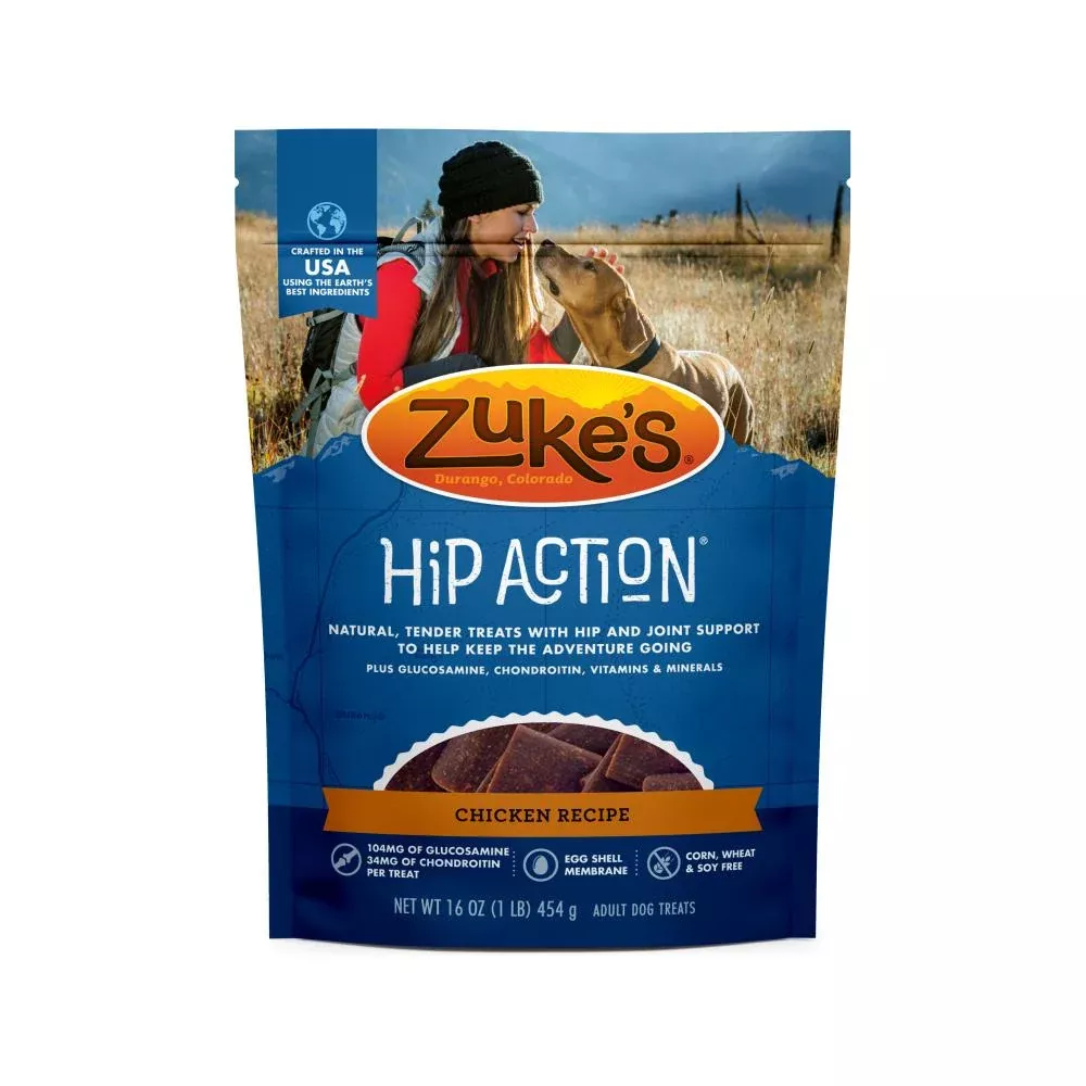 Zukes Hip Action Chicken Dog Treats with Glucosamine and Chondroitin (16 oz)