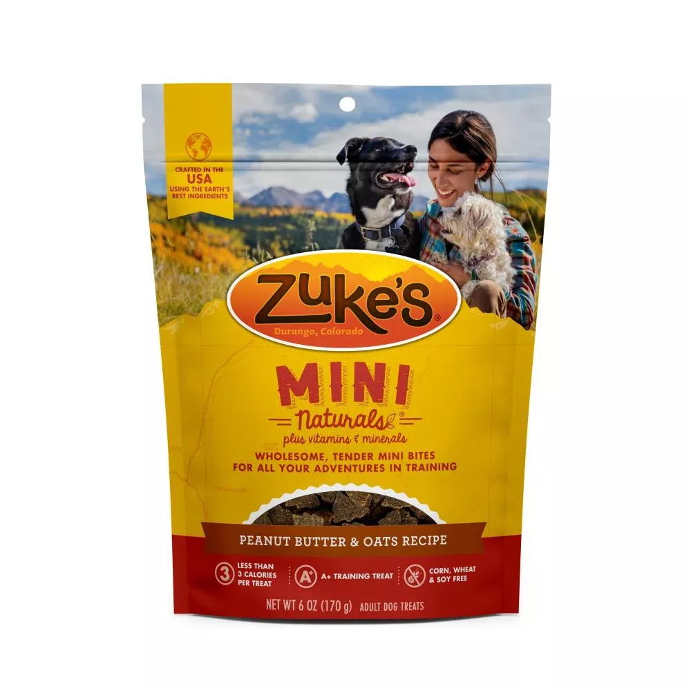 Zukes Peanut Butter Mini Naturals Dog Treats (6-oz)